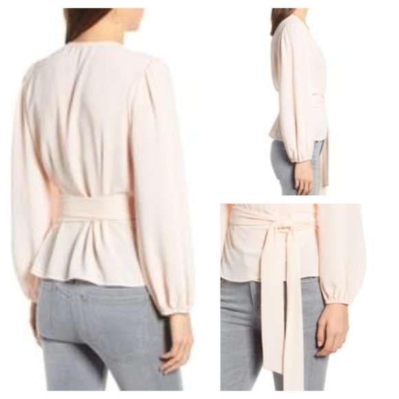NEW Chealsea28 | Peachy pink wrap blouse Small - Picture 13 of 15
